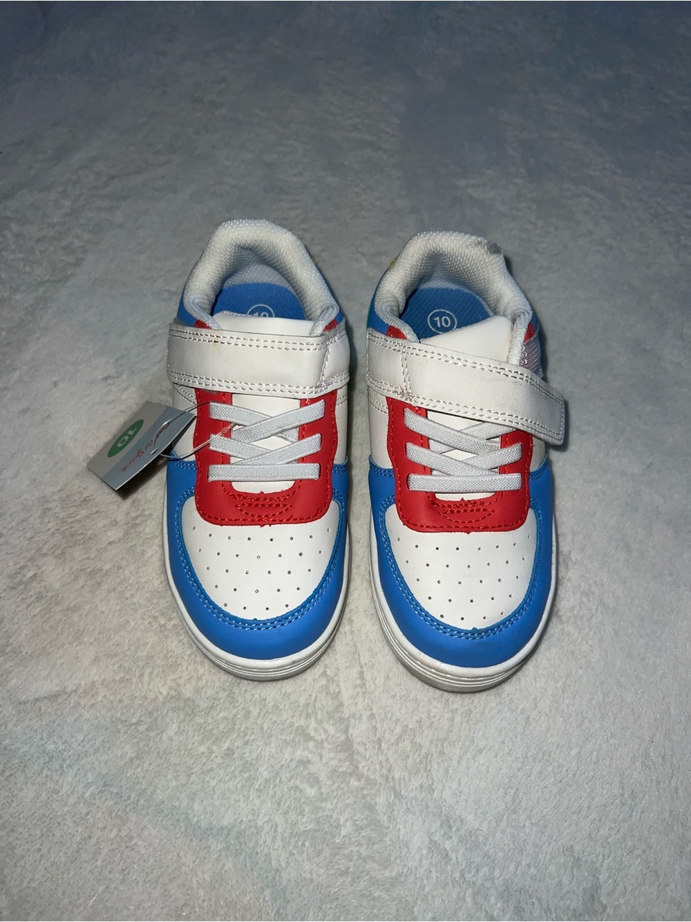 Cat & Jack White, Blue & Red Kids Sneakers with Hook-and-Loop Strap